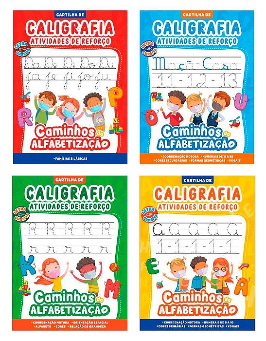 Coleção Caligrafia E Atividades De Reforço - Klit Com 4 Cartilhas