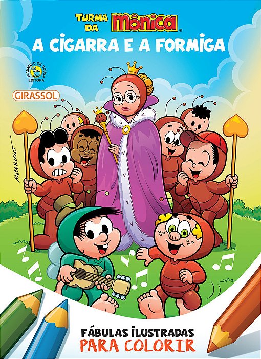 Turma Da Mônica - Fábulas Ilustradas Para Colorir - A Cigarra E A Formiga