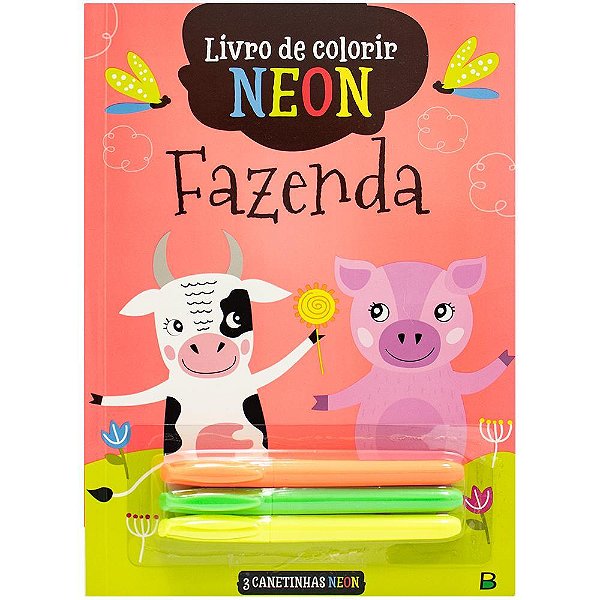 Livro De Colorir Neon: Fazenda