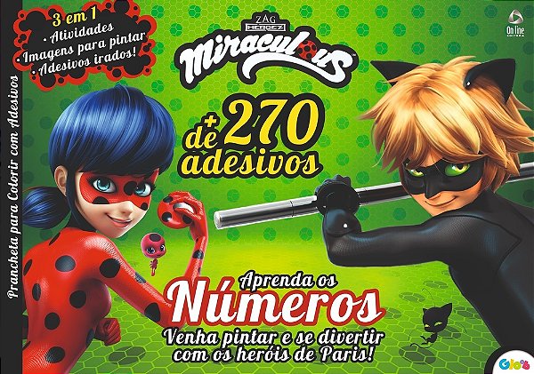 Ladybug - Prancheta Para Colorir Com Adesivos Aprenda Os Números - Venha Pintar E Se Divertir Com Os Heróis De Paris!