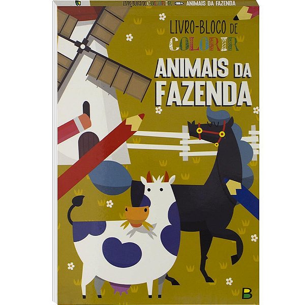 Livro-Bloco De Colorir: Animais Da Fazenda