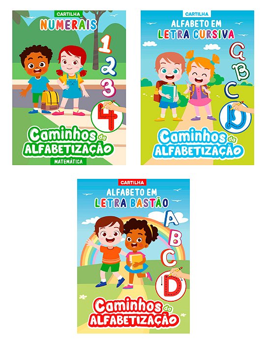 Coleção Caminhos Da Alfabetização - Kit Com 3 Cartilhas