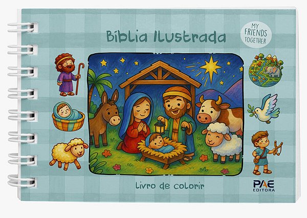 Livro De Colorir Cute E Comfy Bíblia Ilustrada Capa Dura (32 Desenhos)