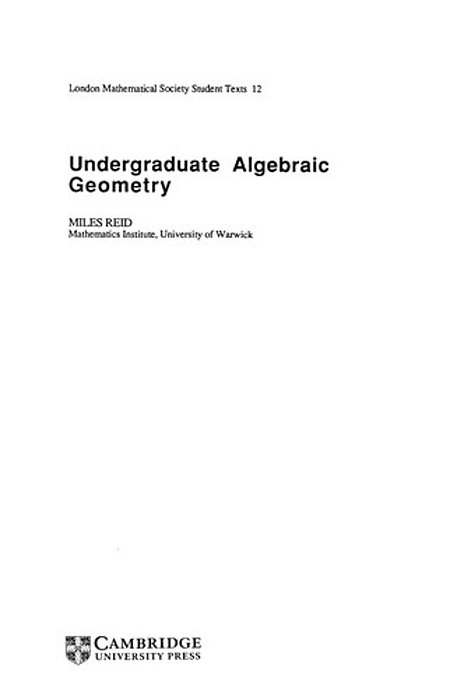 Undergraduate Algebraic Geometry-..