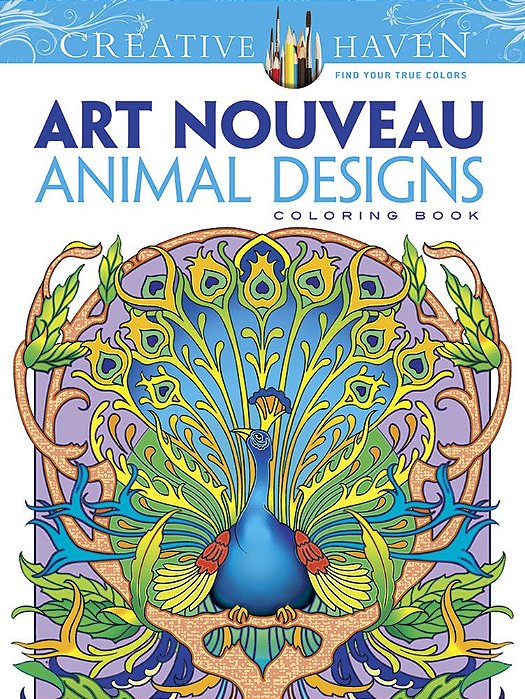 Art Nouveau Animal Designs - Creative Haven Coloring Books..-