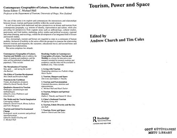 Tourism, Power And Space-..