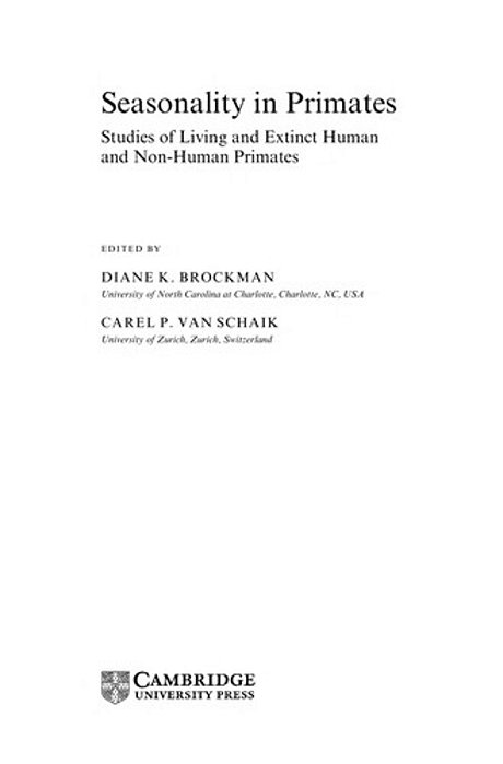 Seasonality In Primates, Implications For Human Evolution-..