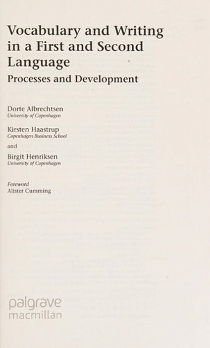 Vocabulary And Writing In A First And Second Language-..