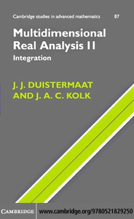 Multidimensional Real Analysis II: Integration. -..