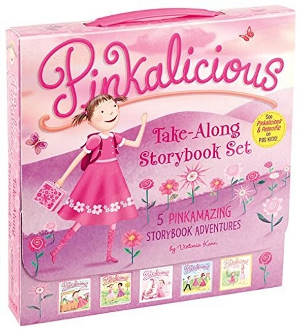 The Pinkalicious Take-Along Storybook Set: Tickled Pink, Pinkalicious And The Pink Drink, Flower Girl, Crazy Hair Day, Pinkalicious And The New Teache-..