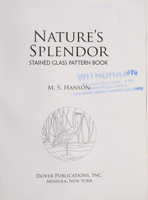 Nature's Splendor Stained Glass Pattern Book-..