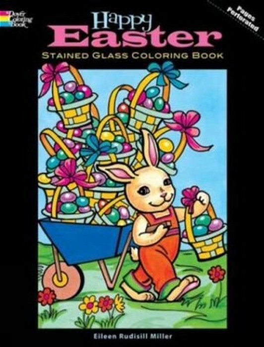 Happy Easter Stained Glass Coloring Book-..