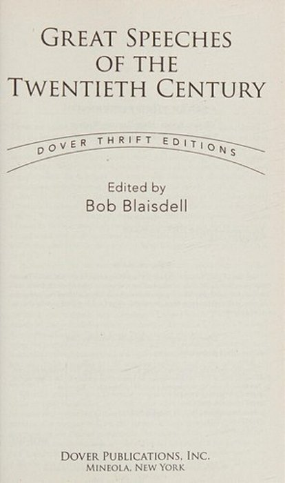 Great Speeches Of The Twentieth Century-..