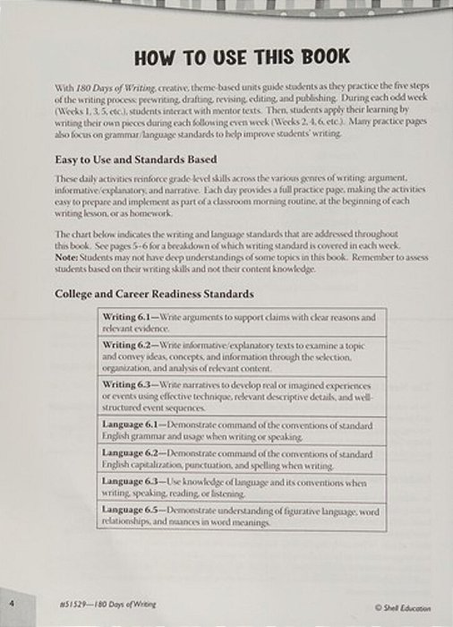 180 Days(tm) Writing For Sixth Grade: Practice, Assess, Diagnose-..