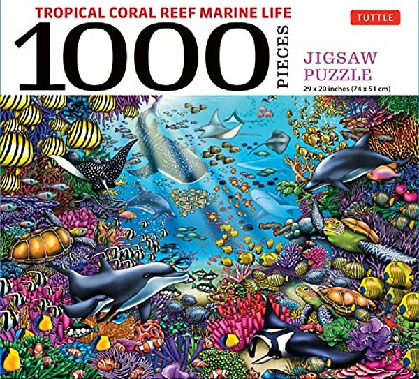 Tropical Coral Reef Marine Life - 1000 Piece Jigsaw Puzzle: Finished Size 29 In X 20 Inch (74 X 51 Cm)-..