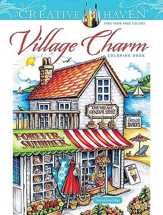Creative Haven Village Charm Coloring Book-..