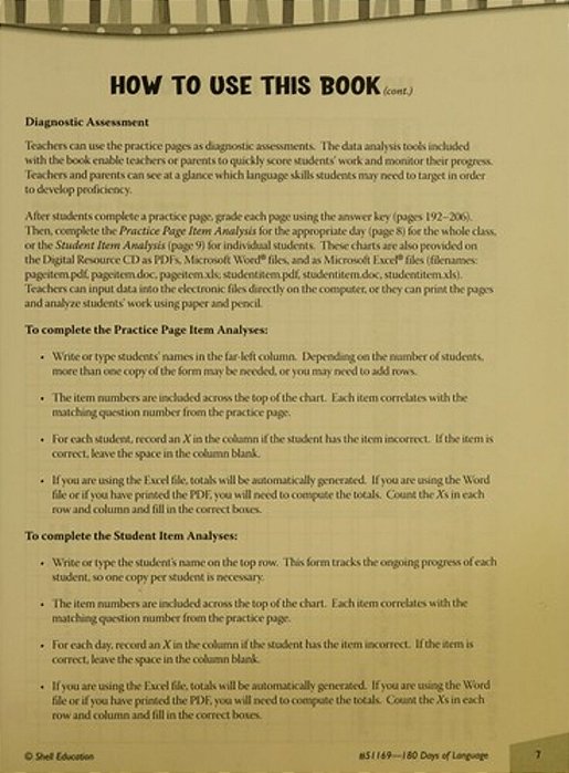 180 Days(tm) Language For Fourth Grade: Practice, Assess, Diagnose-..