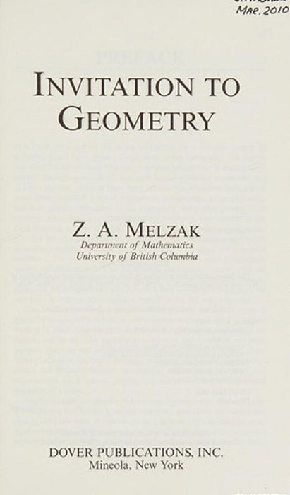 Invitation To Geometry-..