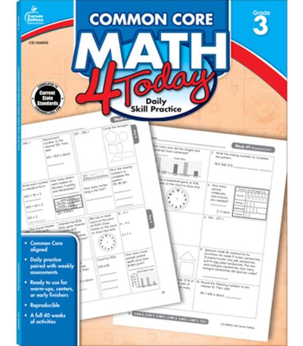 Common Core Math 4 Today, Grade 3: Daily Skill Practice Volume 6-..