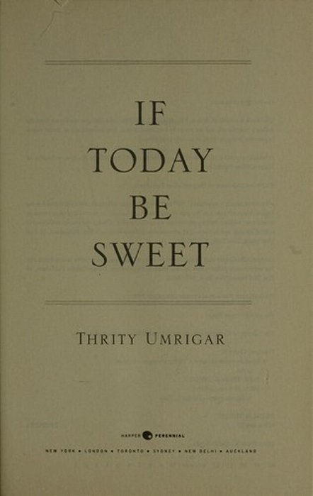 If Today Be Sweet-..