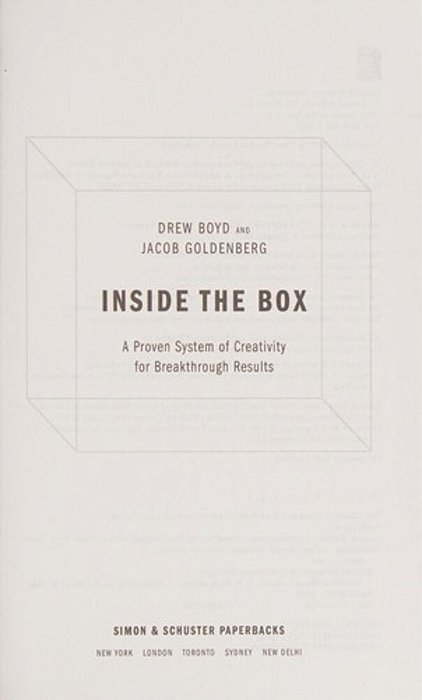 Inside The Box: A Proven System Of Creativity For Breakthrough Results-..