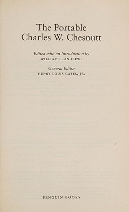 The Portable Charles W. Chesnutt-..