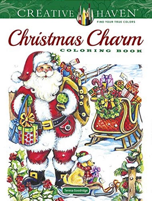 Creative Haven Christmas Charm Coloring Book-..