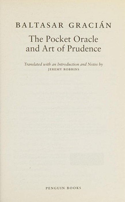The Pocket Oracle And Art Of Prudence-..