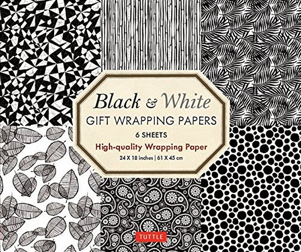 Black & White Gift Wrapping Papers - 6 Sheets: 24 X 18 Inch (61 X 45 Cm) Wrapping Paper-..