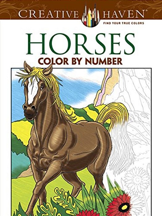 Horses Color By Number Coloring Book-..