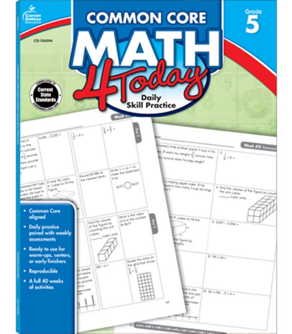 Common Core Math 4 Today, Grade 5: Daily Skill Practice Volume 8-..