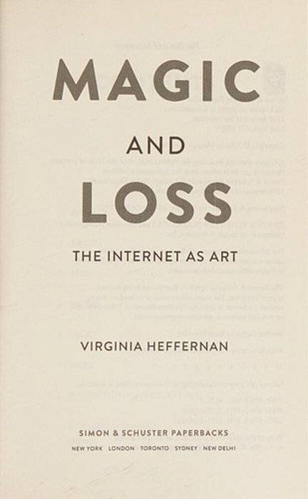 Magic And Loss: The Internet As Art-..