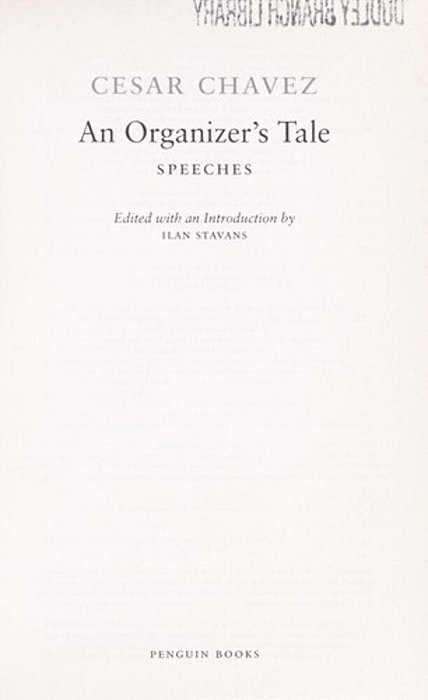 An Organizer's Tale: Speeches-..