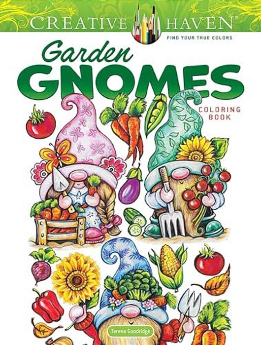 Creative Haven Garden Gnomes Coloring Book-..