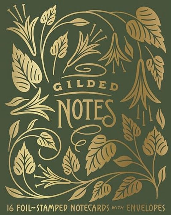 Gilded Notes: 16 Foil-Stamped Notecards With Envelopes-..