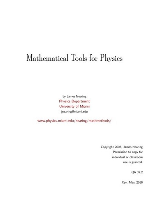 Mathematical Tools For Physics-..