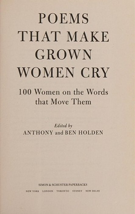 Poems That Make Grown Women Cry-..