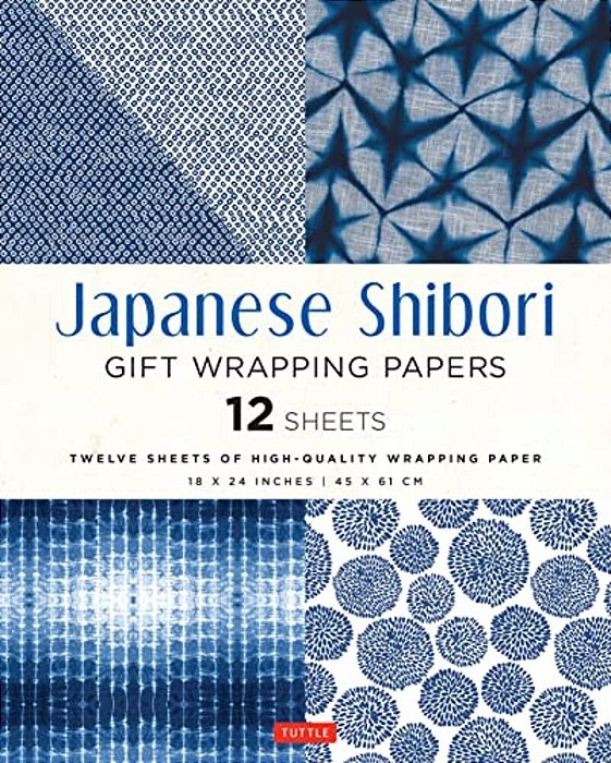 Japanese Shibori Gift Wrapping Papers - 12 Sheets: 18 X 24 Inch (45 X 61 Cm) Wrapping Paper-..