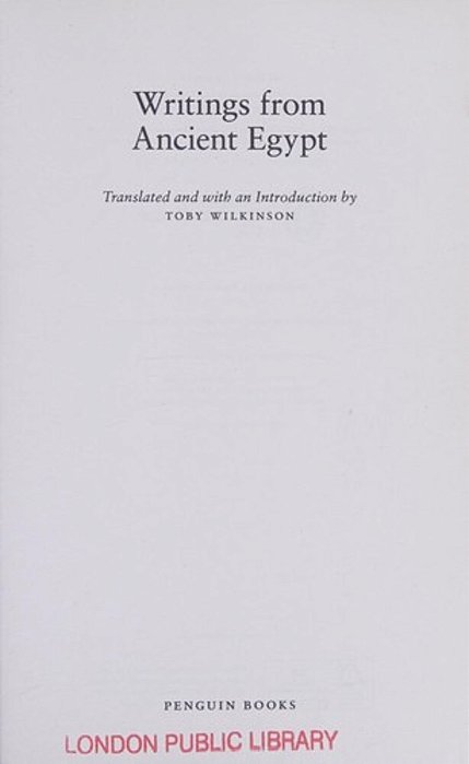 Writings From Ancient Egypt-..