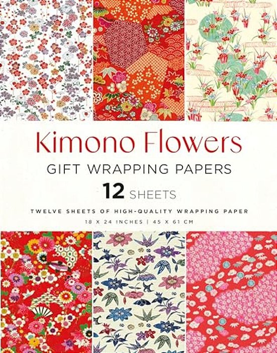 Kimono Flowers Gift Wrapping Papers - 12 Sheets: 18 X 24 Inch (45 X 61 Cm) Wrapping Paper Sheets-..