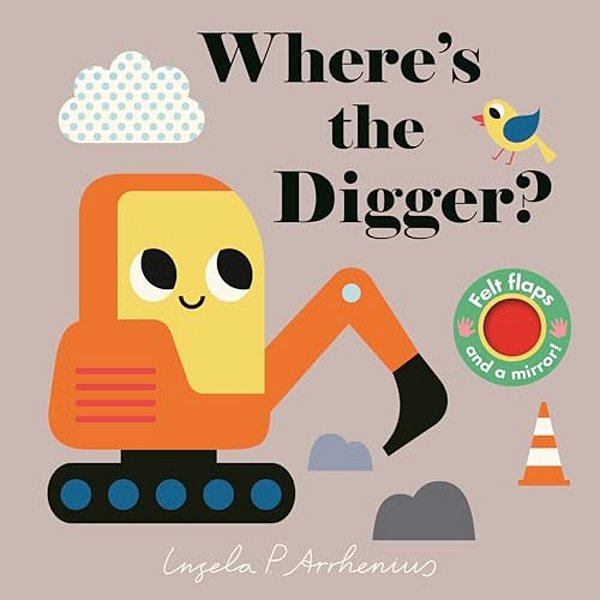Where's The Digger?: (An Interactive, Sensory Lift-The-flap Book With Felt Flaps And A Mirror For Babies & Toddlers. Construction Vehicles Include A B-..