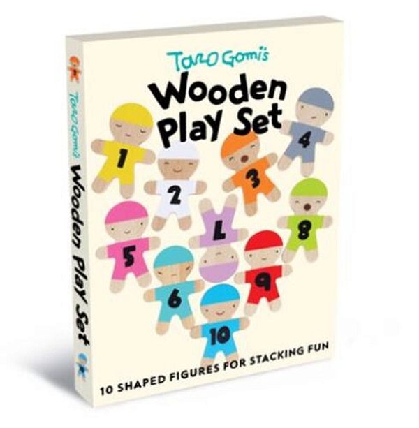 Taro Gomi's Wooden Play Set: 10 Shaped Figures For Stacking Fun-..