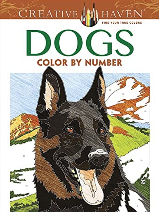 Creative Haven Dogs Color By Number Coloring Book-..