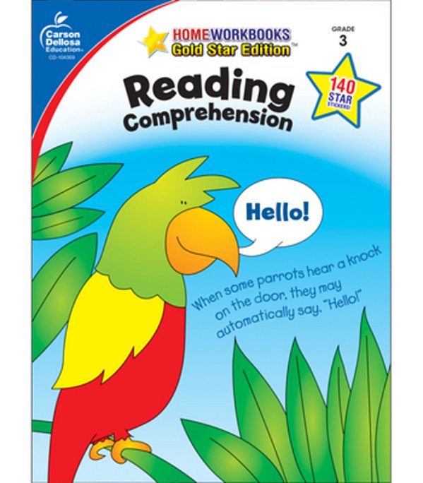 Reading Comprehension, Grade 3: Gold Star Edition Volume 16-..