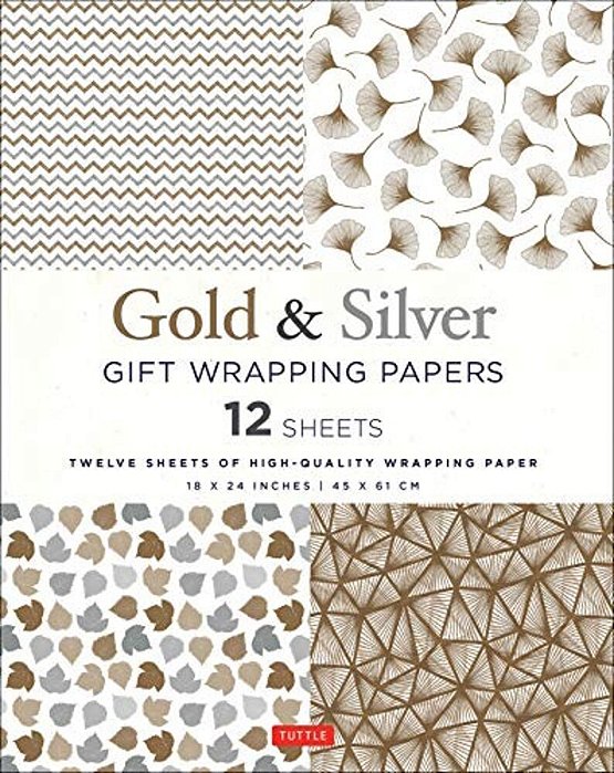 Gold & Silver Gift Wrapping Papers - 12 Sheets: 18 X 24 Inch (45 X 61 Cm) Wrapping Paper-..