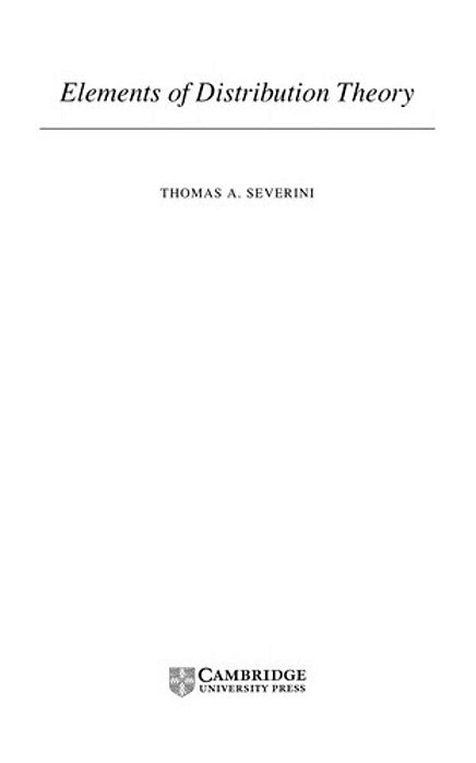 Elements Of Distribution Theory-..