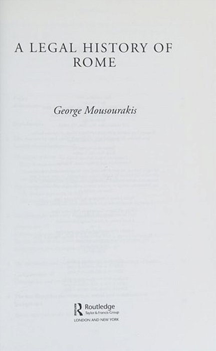 A Legal History Of Rome-..