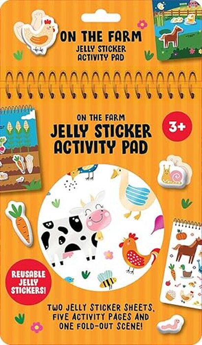 On The Farm Jelly Sticker Activity Pad: With 40 Reusable Stickers, 2 Silicone Sticker Sheets, 4 Activity Pages And 1 Fold-Out Play Scene-..