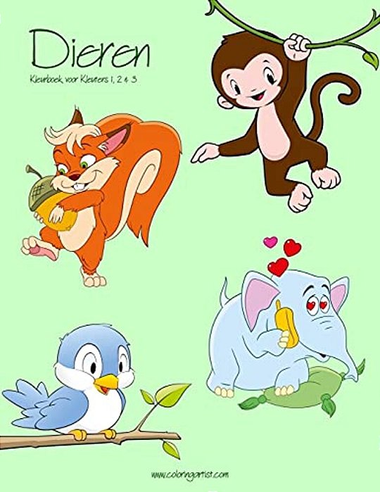 Dieren Kleurboek Voor Kleuters 1, 2 & 3-..