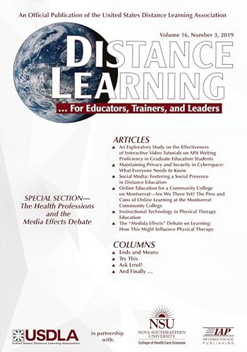 Distance Learning Vol 16 Issue 3-..